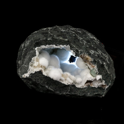 Okenite Big Puffballs Inside Geode Natural Mineral Specimen # B 6177