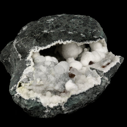 Okenite Big Puffballs with calcite Geode Natural Mineral Specimen # B 6195