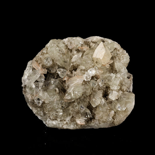 Powellite Fluorescent on Apophyllite Free Standing Natural Mineral Specimen # B 6328