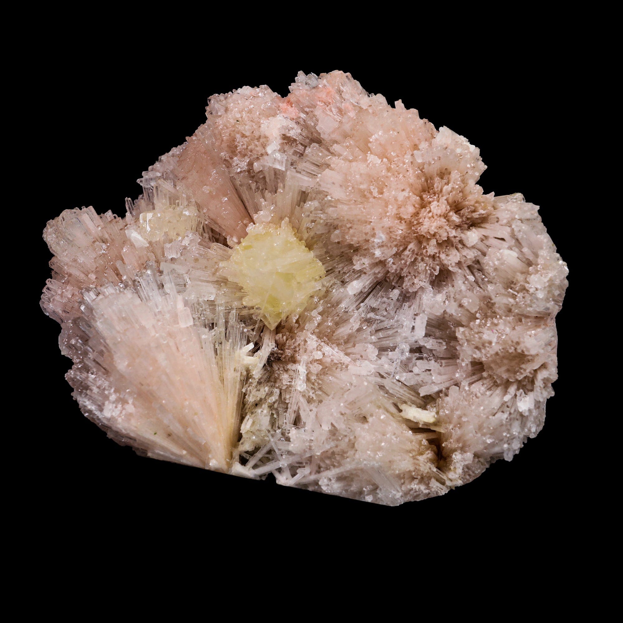 Powellite with Pink Scolecite Rare Find Natural Mineral Specimen # B 6914