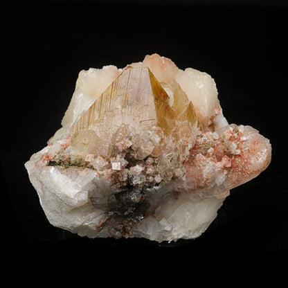 Powellite with Stilbite Rare Find Natural Mineral Specimen #  B 7055