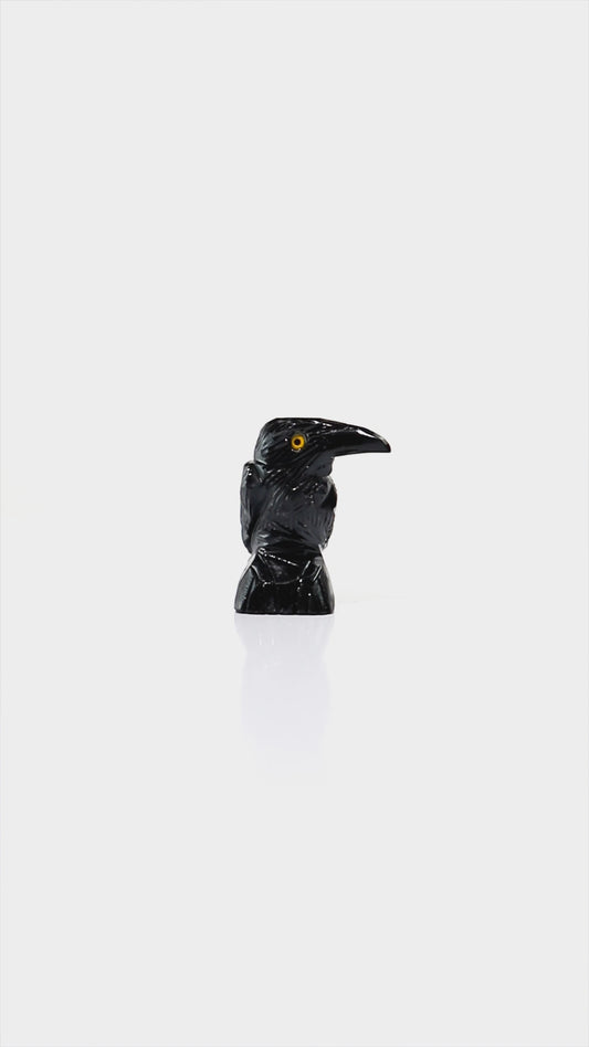 Raven Hand-Carved Onyx Figurine