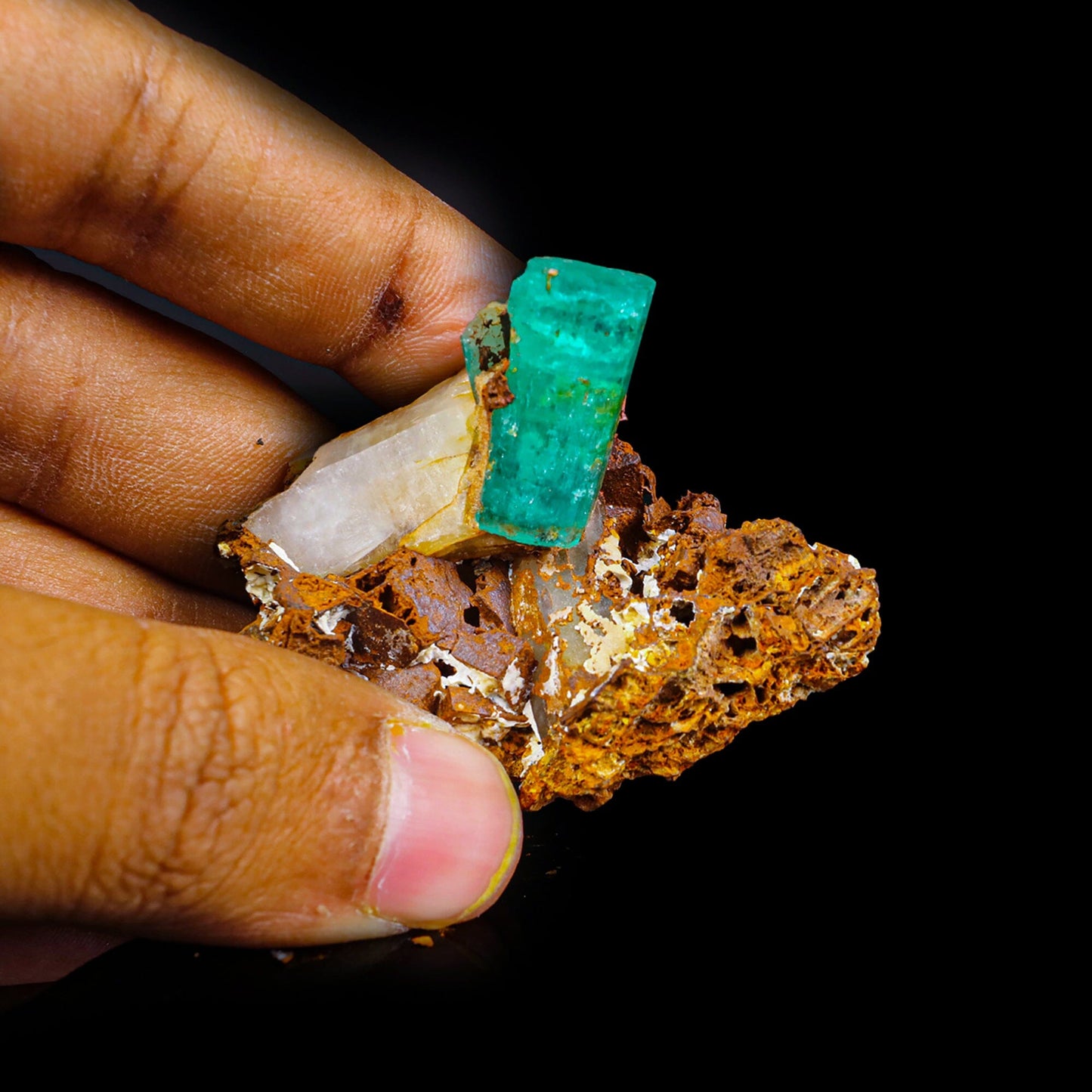 Rare Deep green Emeralds Natural Mineral Specimen Museum # B 6825