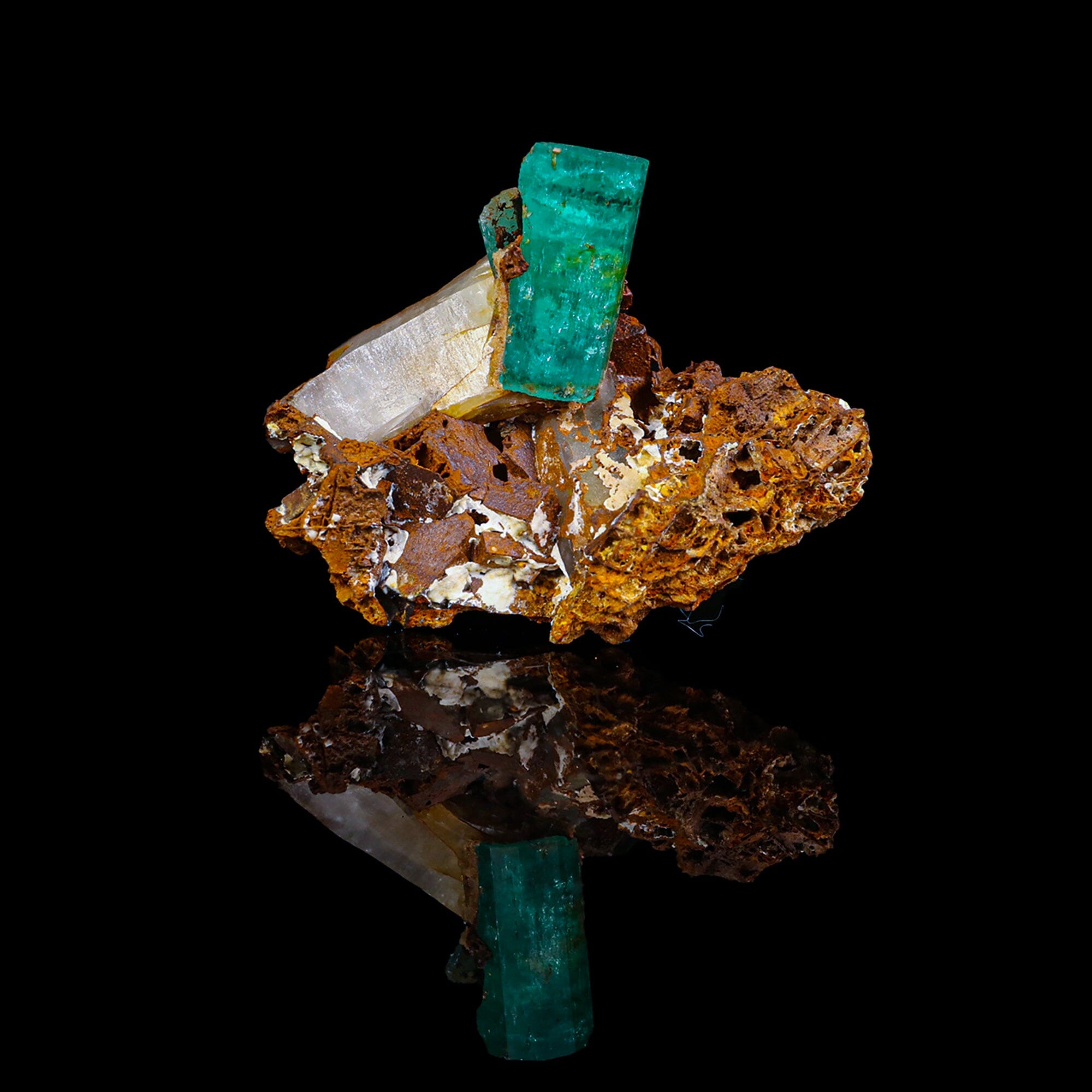 Rare Deep green Emeralds Natural Mineral Specimen Museum # B 6825