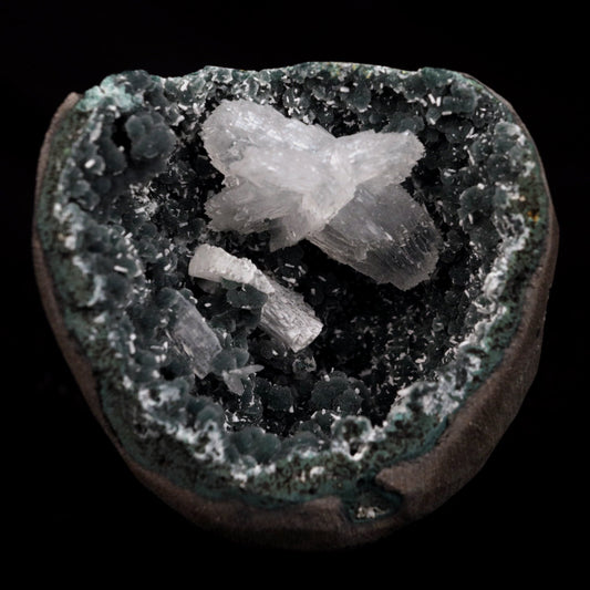 Rare Find Epi-Stilbite Inside Black Chalcedony Natural Mineral Specimen  # B 4736