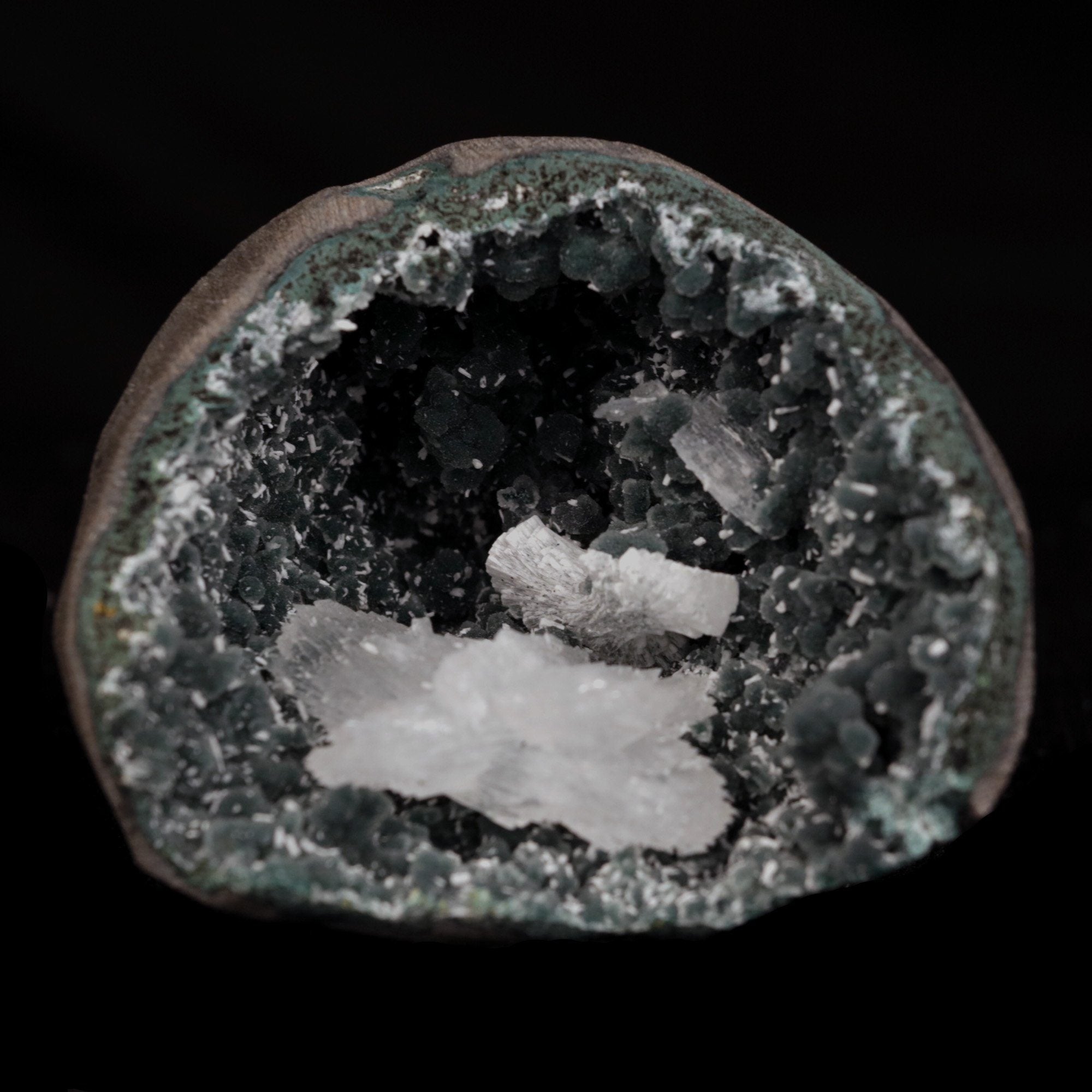 Rare Find Epi-Stilbite Inside Black Chalcedony Natural Mineral Specimen  # B 4736