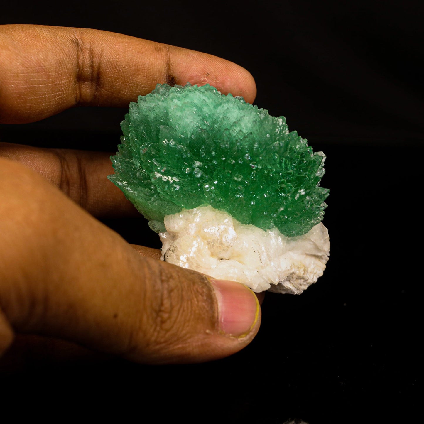 Rare Green Apophyllite with Heulandite Natural Mineral Specimen # B 6830