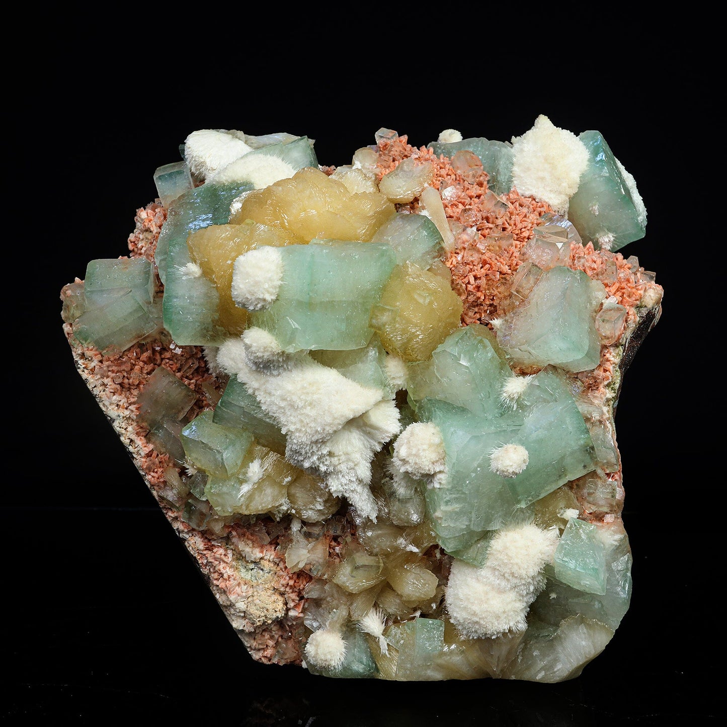 Rare Green Apophyllite with Heulandite Natural Mineral Specimen #TC24-18