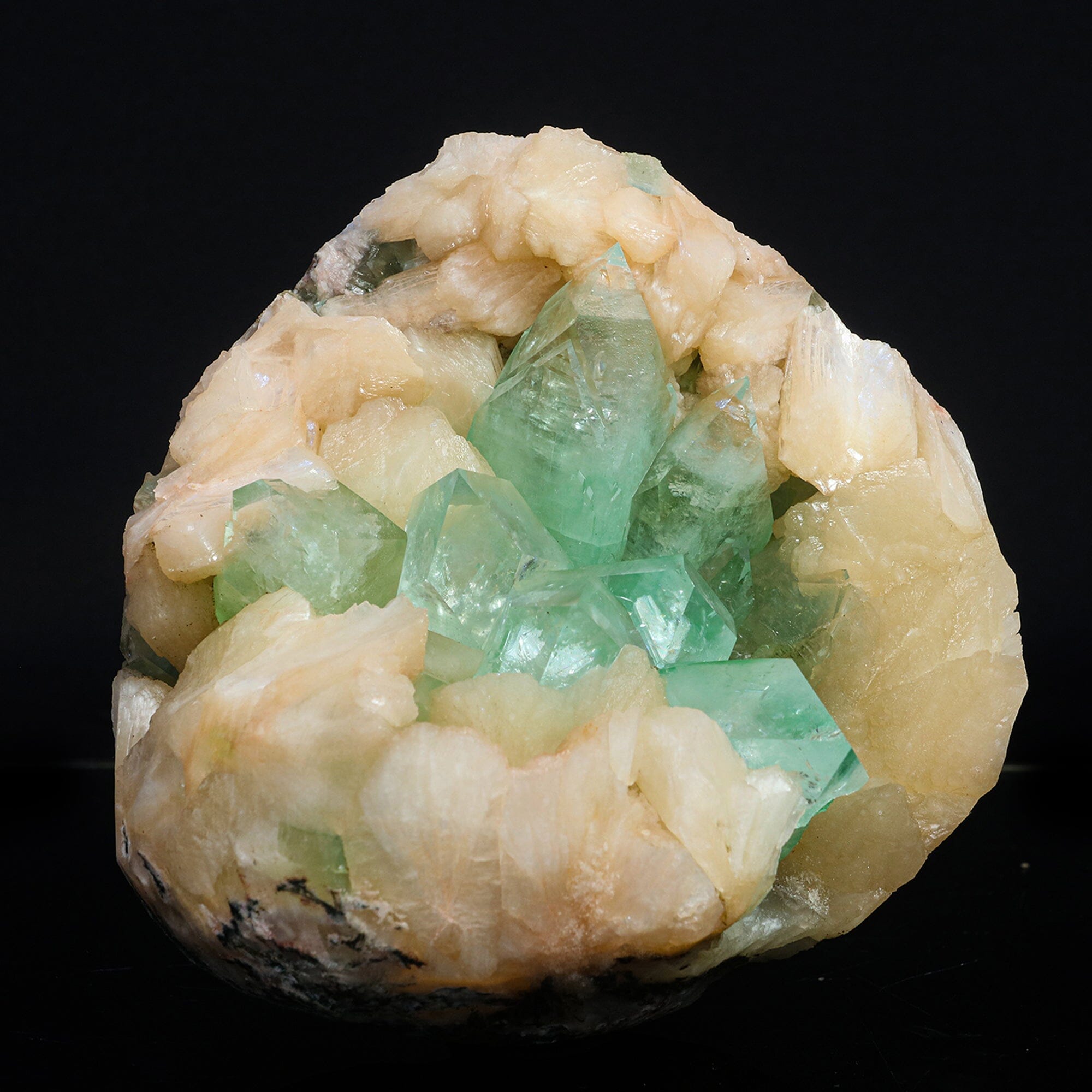 Rare Green Apophyllite with Stilbite Natural Mineral Specimen #TC24-21