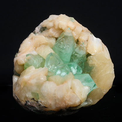 Rare Green Apophyllite with Stilbite Natural Mineral Specimen #TC24-21