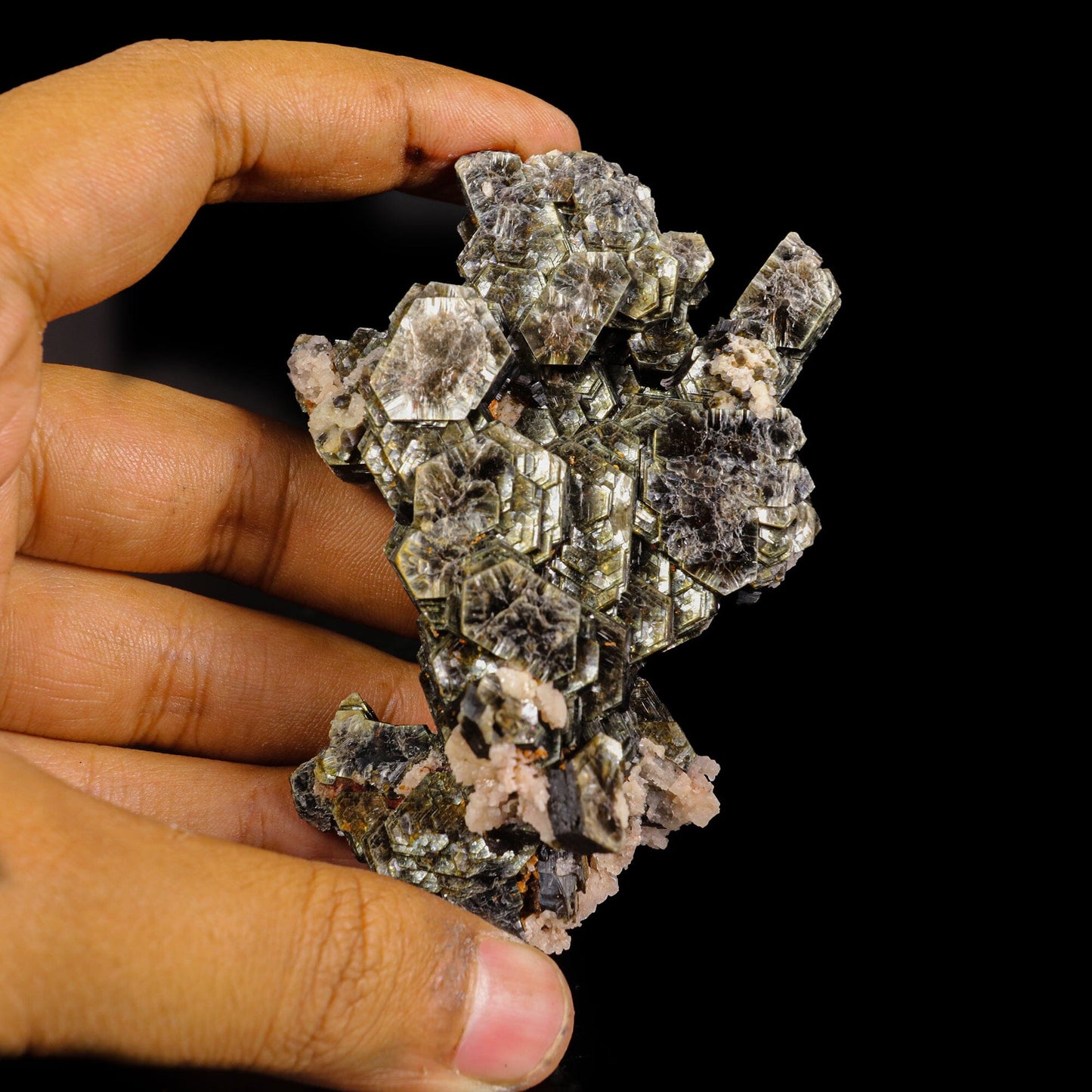 Rare Hexagon Mica with Feldspar Natural Mineral Specimen # B 6811