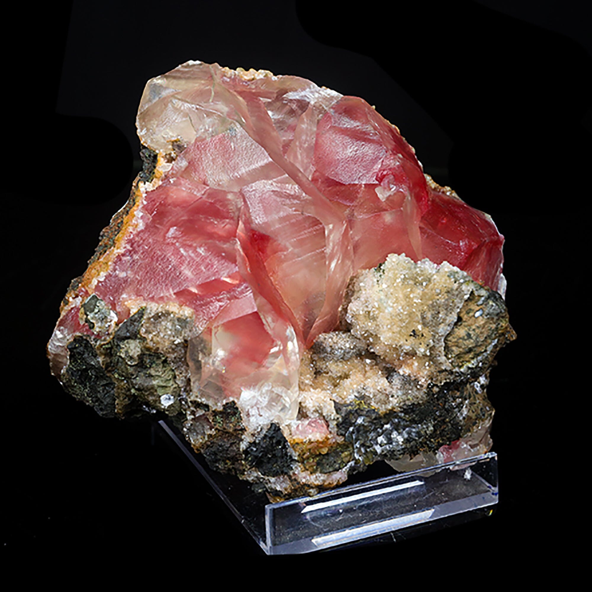Rare Huge Moldy Raspberry Calcite with Mesolite Natural Mineral Specimen.  # 7042