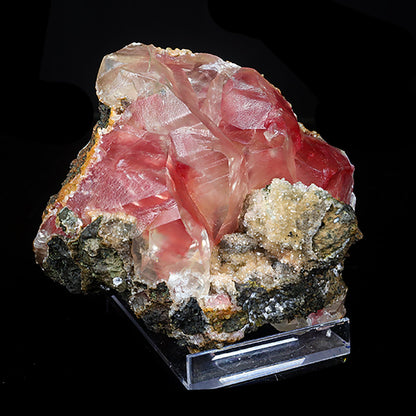Rare Huge Moldy Raspberry Calcite with Mesolite Natural Mineral Specimen.  # 7042
