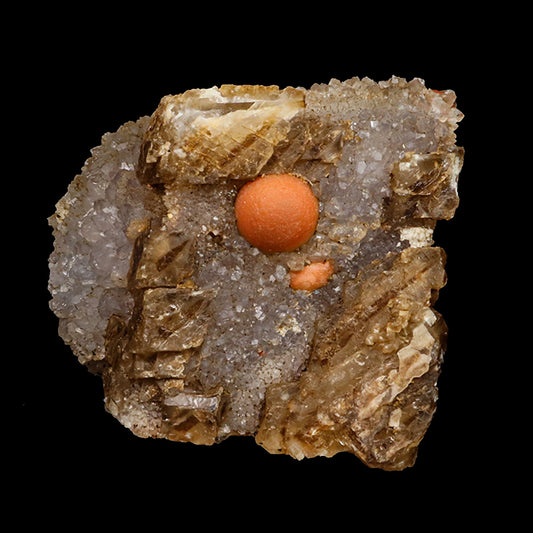 Red Botryoidal Fluorite Ball on Calcite Very Rare Natural Mineral Specimen # B 6769