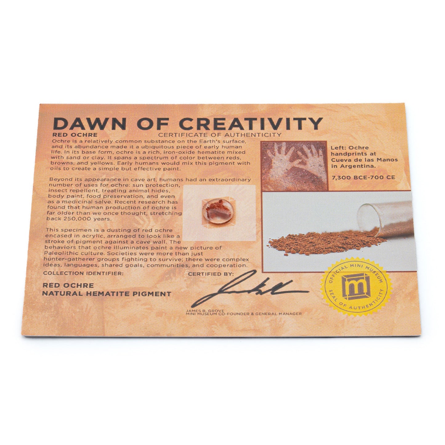 Red Ochre Dawn of Creativity - Card Display