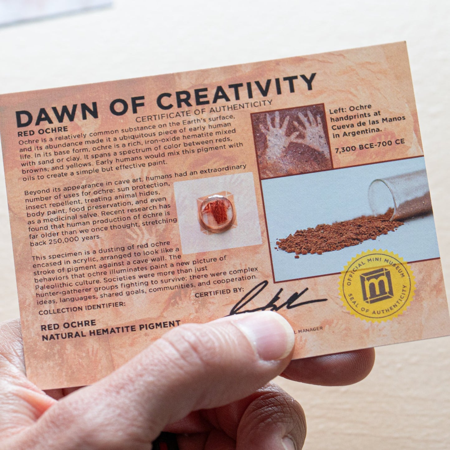 Red Ochre Dawn of Creativity - Card Display