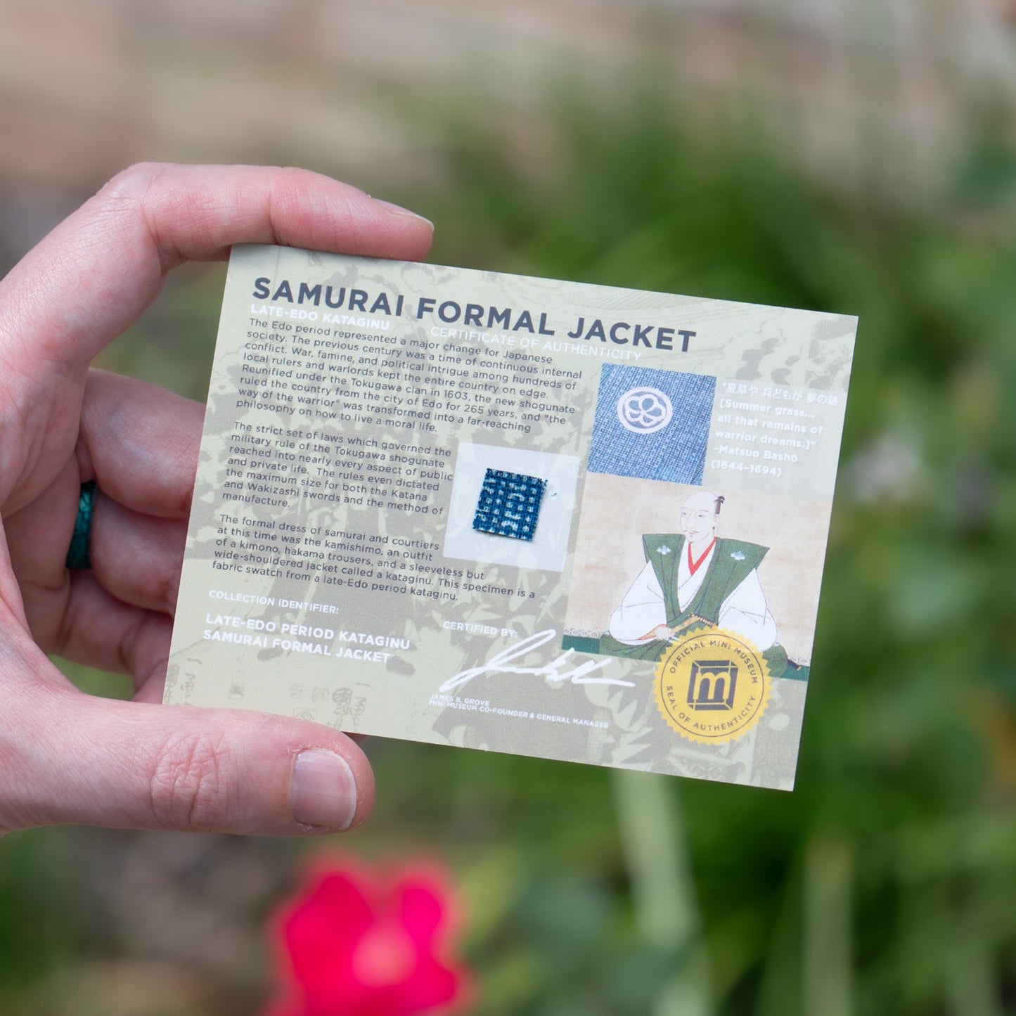 Samurai Formal Jacket - Late Edo Kataginu - Display Card