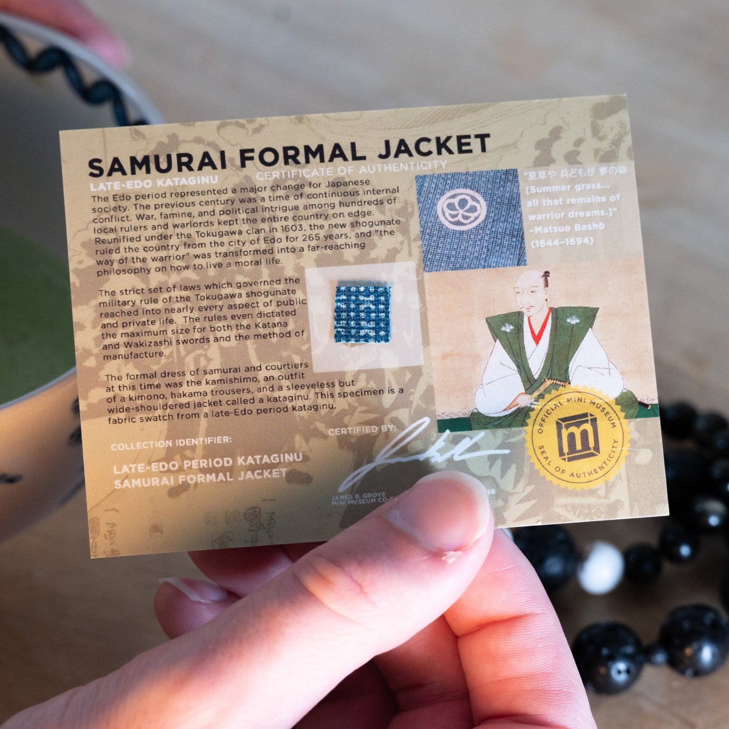 Samurai Formal Jacket - Late Edo Kataginu - Display Card