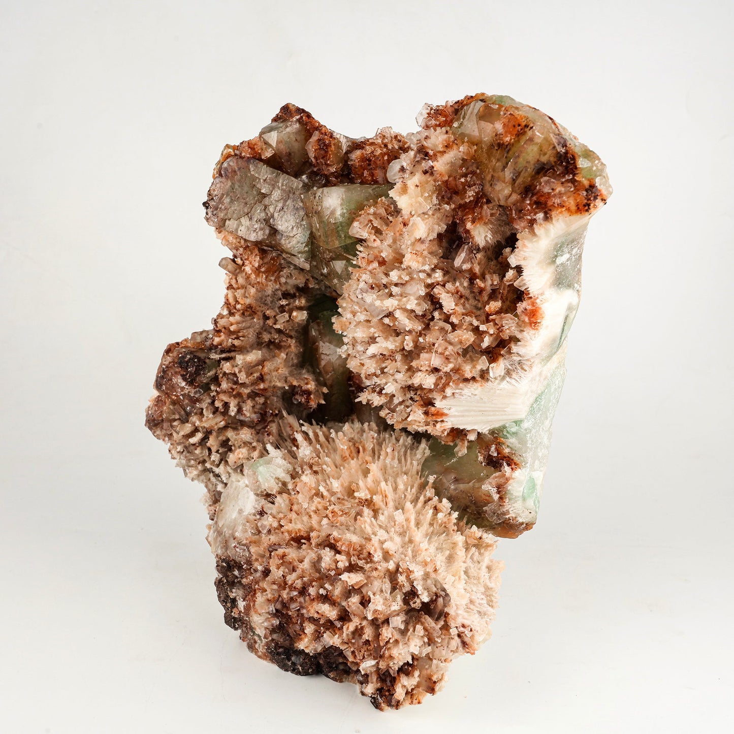 Scolecite Spray Brown color with Apophyllite cubes Natural Mineral Specimen # B 6265