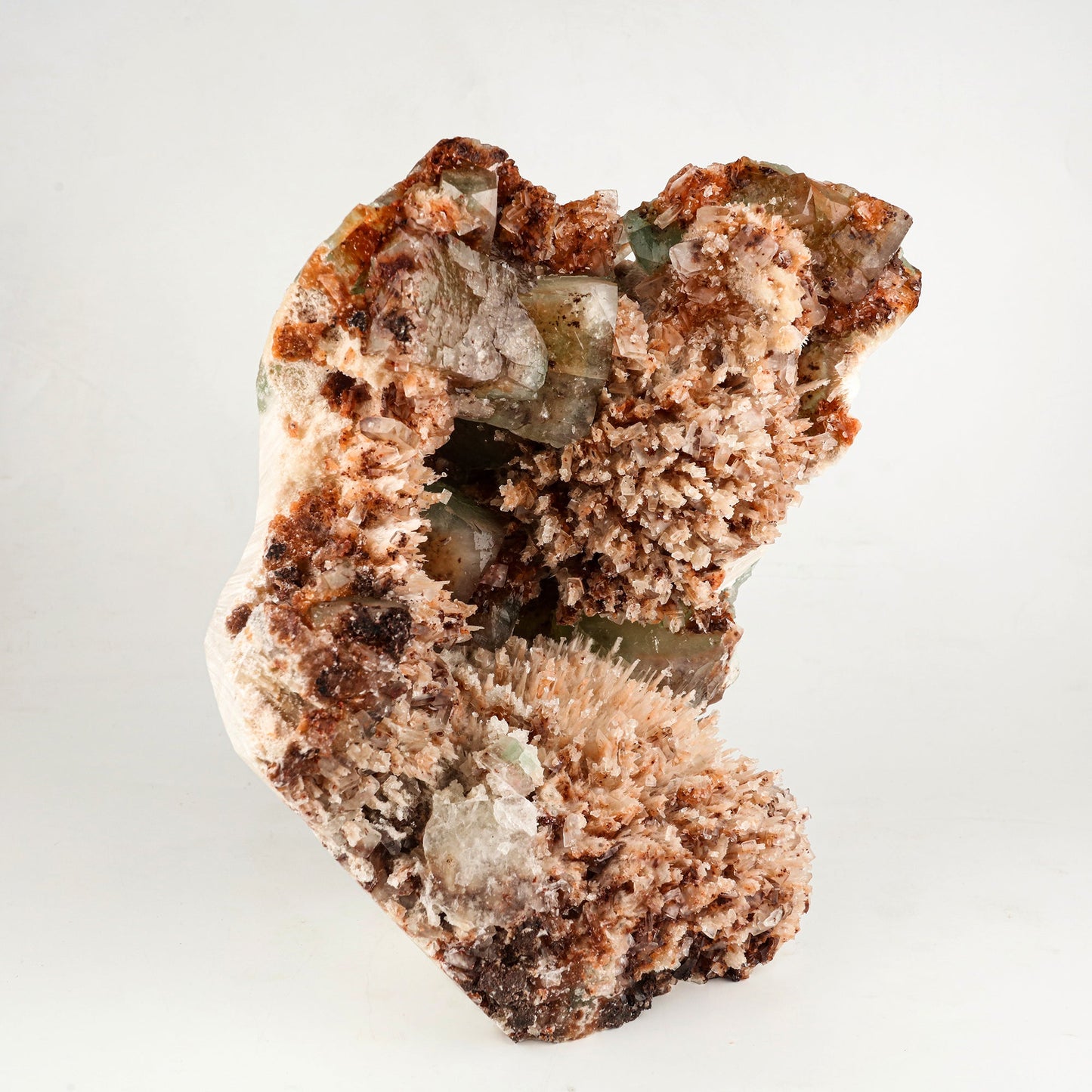 Scolecite Spray Brown color with Apophyllite cubes Natural Mineral Specimen # B 6265