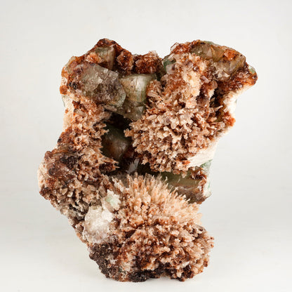 Scolecite Spray Brown color with Apophyllite cubes Natural Mineral Specimen # B 6265