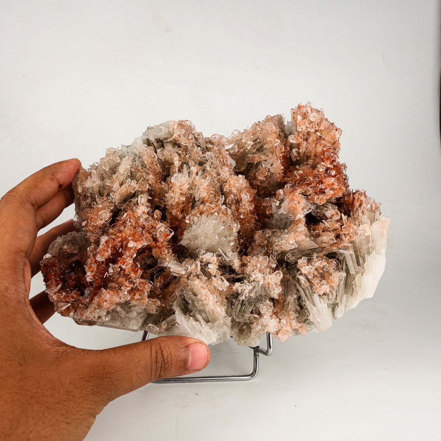Scolecite Spray Brown color with Apophyllite cubes Natural Mineral Specimen # B 6267