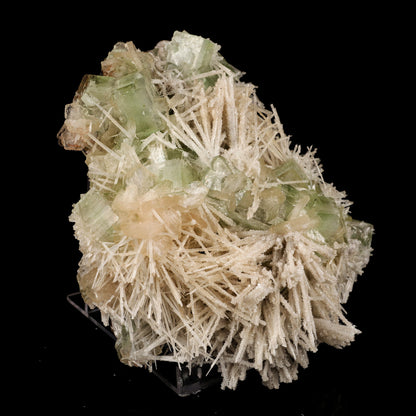 Scolecite Spray With Green Apophyllite Natural Mineral Specimen # B 5911