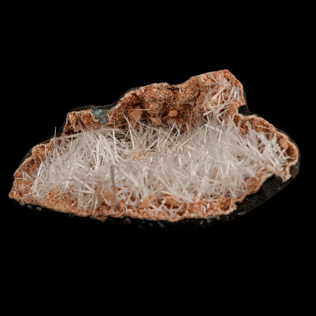 Scolecite Sprays Inside Heulandite Geode Natural Mineral Specimen  # B 5071