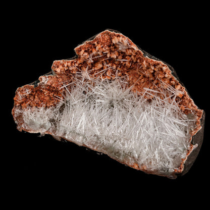 Scolecite Sprays Inside Heulandite Geode Natural Mineral Specimen  # B 5276