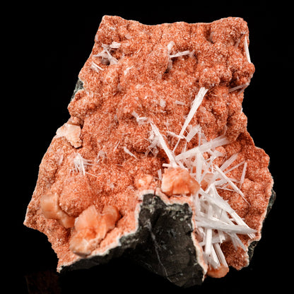 Scolecite Sprays Inside Heulandite Geode Natural Mineral Specimen # B 5803