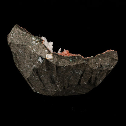 Scolecite Sprays Inside Heulandite Geode Natural Mineral Specimen # B 5813.