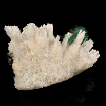 Scolecite Sprays with green Apophyllite cube Free Standing Natural Mineral Specimen # B 6326