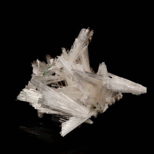 Scolecite Sprays with green Apophyllite cube Natural Mineral Specimen # B 6264