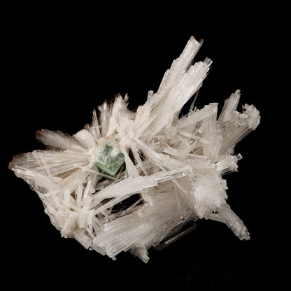 Scolecite Sprays with green Apophyllite cube Natural Mineral Specimen # B 6264