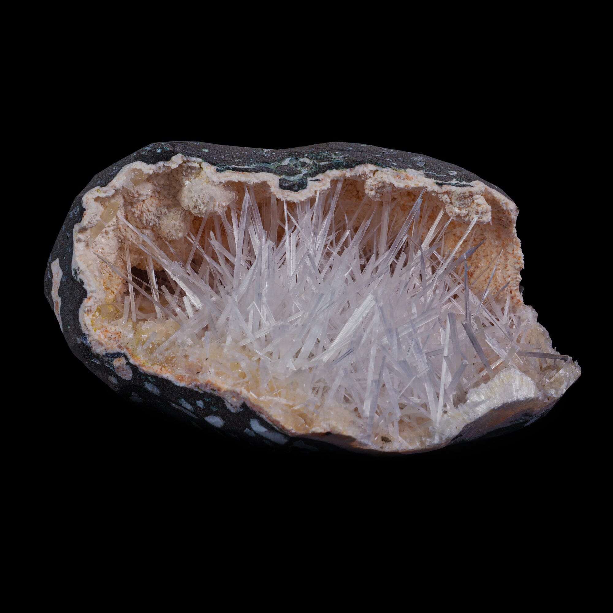 Scolecite with Heulandite in Geode Natural Mineral Specimen # B 6985