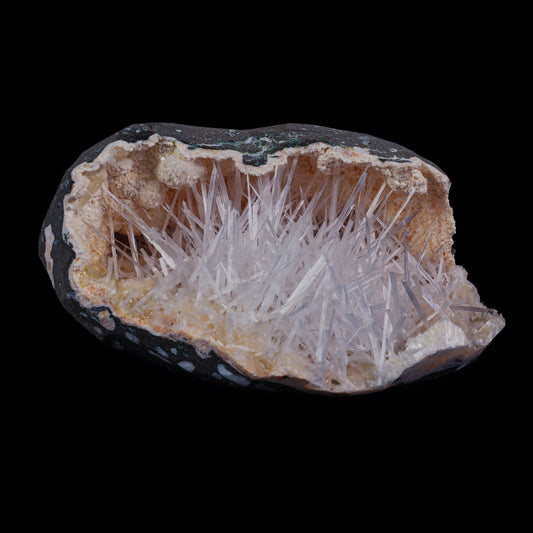 Scolecite with Heulandite in Geode Natural Mineral Specimen # B 6985