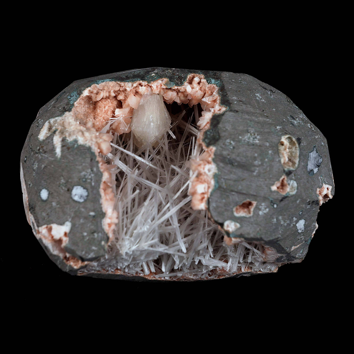 Scolecite With Stilbite Inside Heulandite Geode Natural Mineral Specim ...