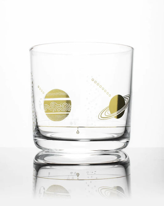 Solar System Lowball Glass: Gold Drinkware Stemcell Science Shop