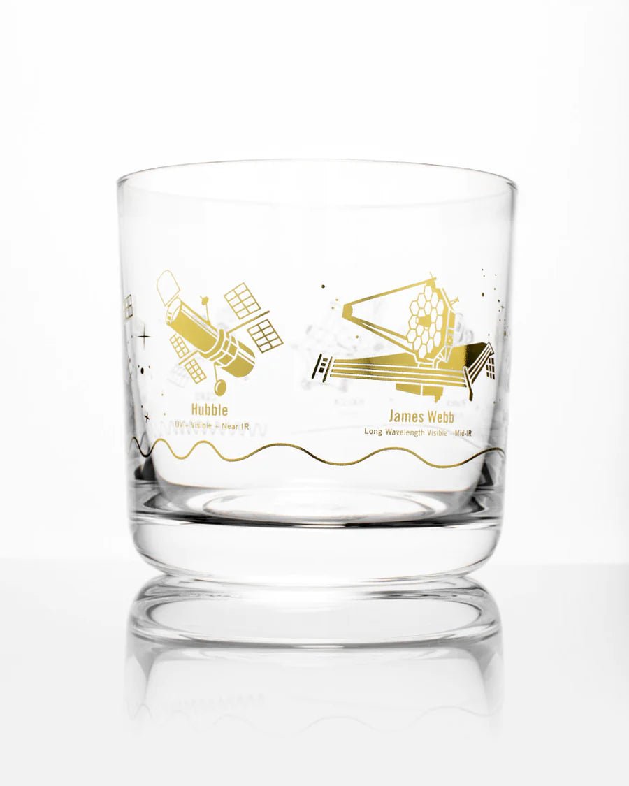 Space Telescopes Lowball Glass: Gold Drinkware Stemcell Science Shop