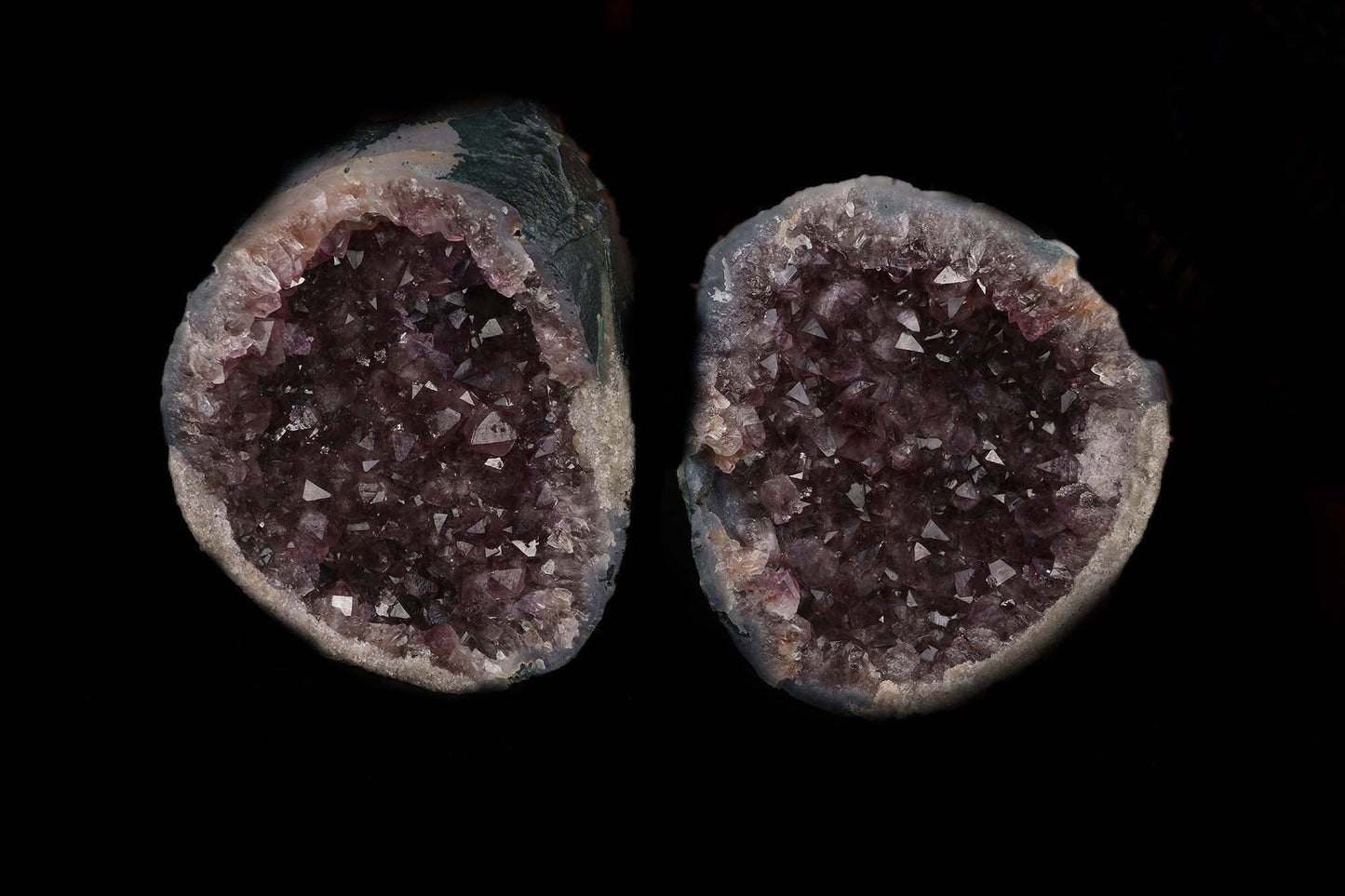 Sparkling Amethyst Two Halves Natural Mineral Specimen  # B 5221