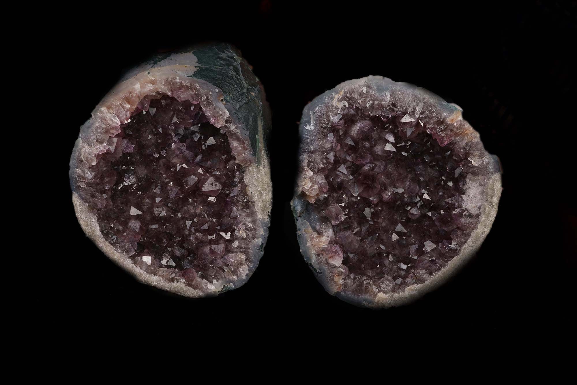 Sparkling Amethyst Two Halves Natural Mineral Specimen  # B 5221