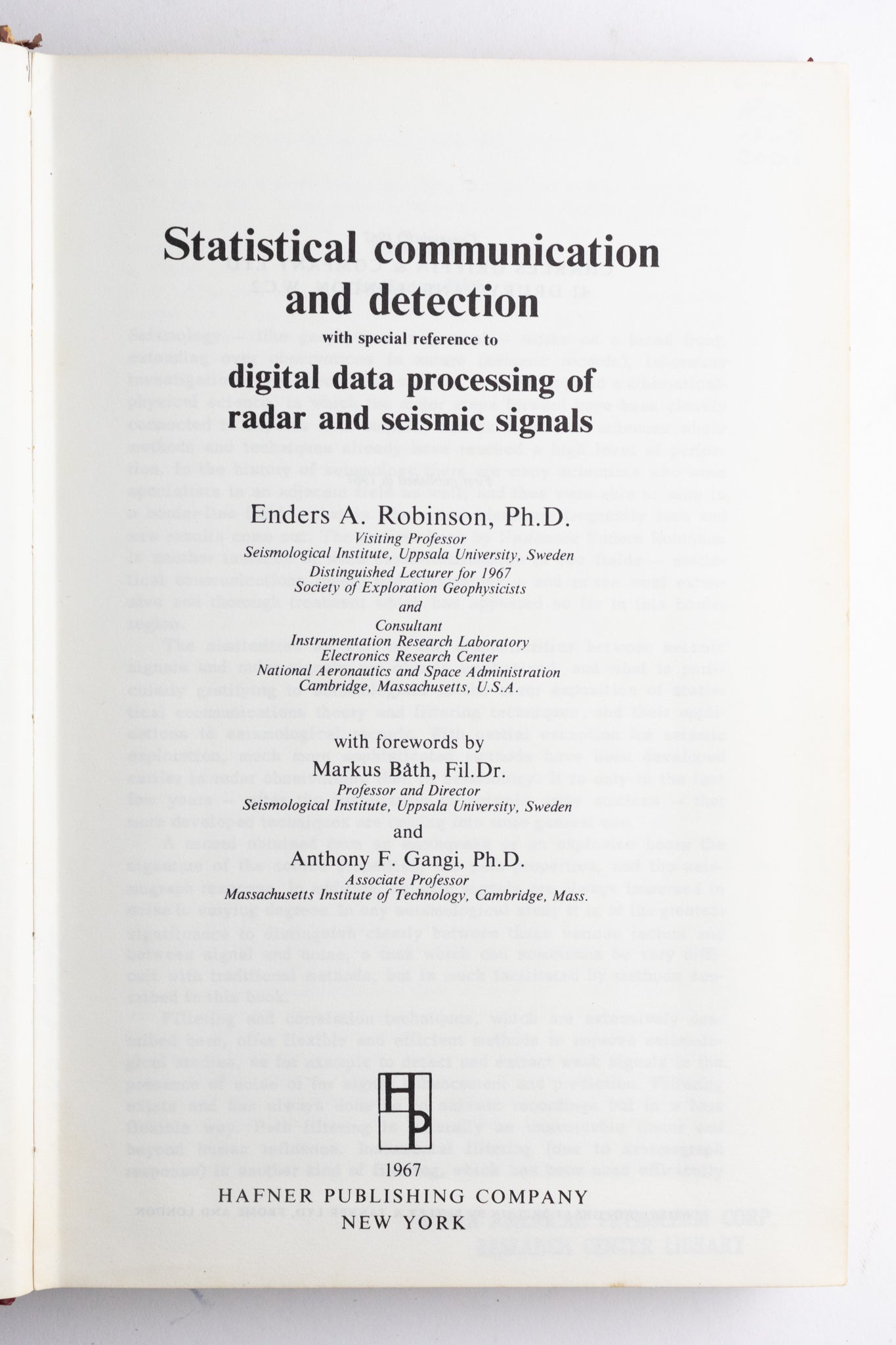 Statistical Communication and Detection Books Stemcell Science Shop