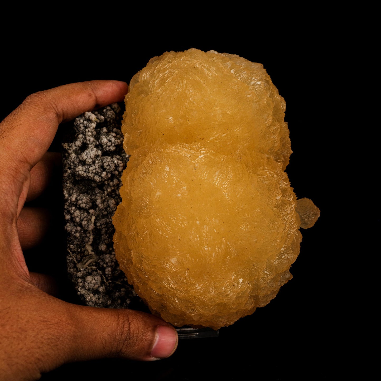 Stilbite on Chalcedony Natural Mineral Specimen # B 6205