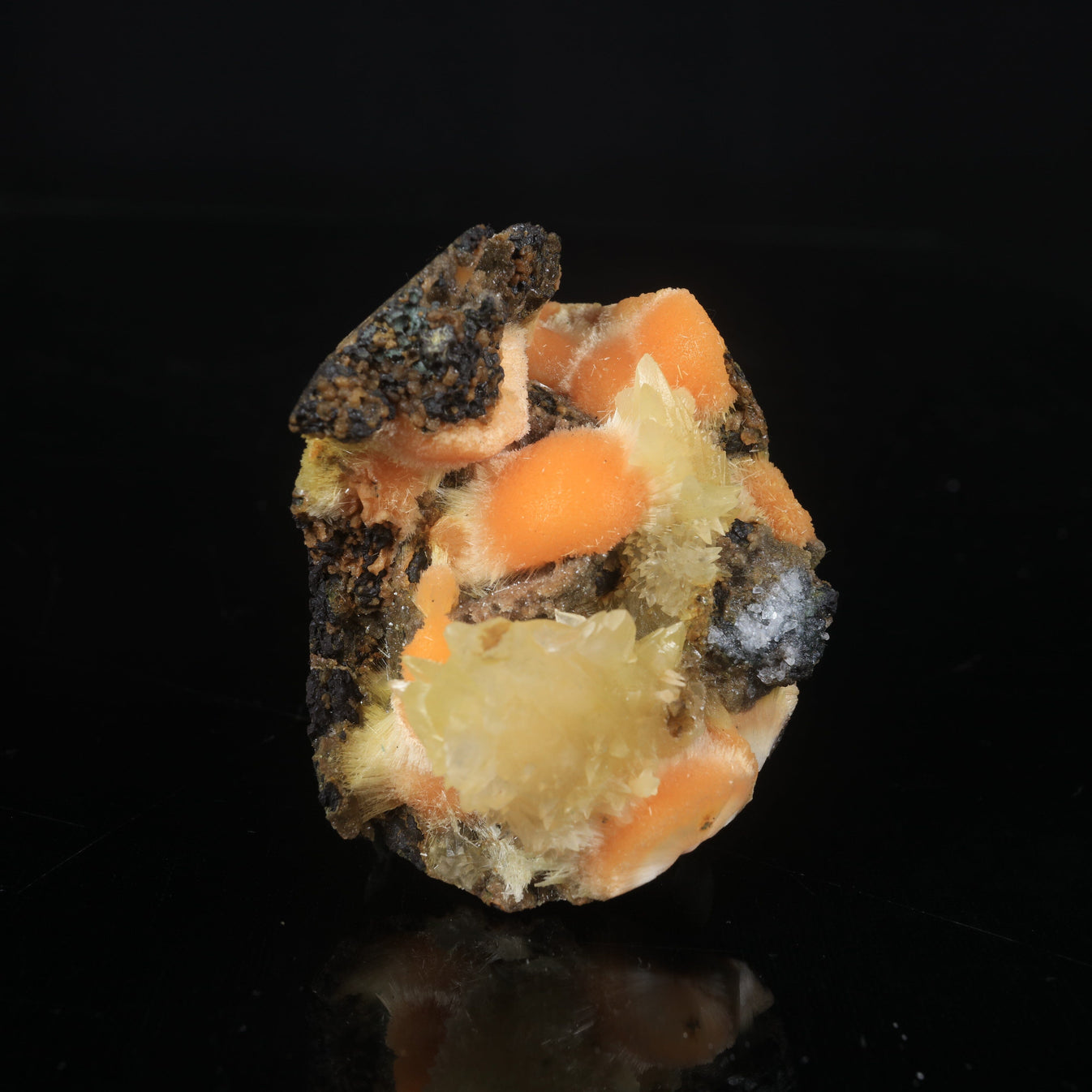 Thomsonite Orange Rare Find with Calcite Natural Mineral Specimen # B ...