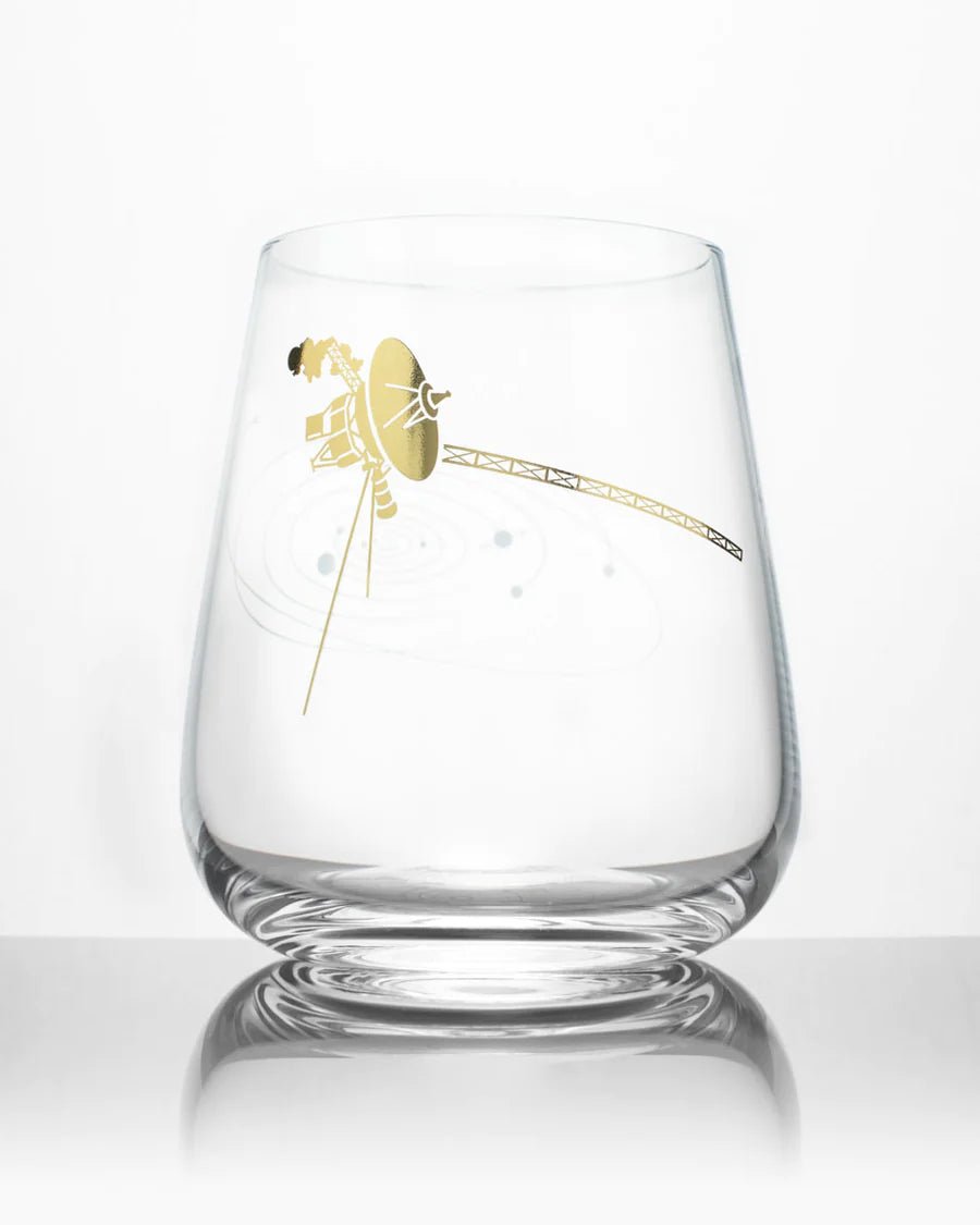 Voyage to the Unknown Stemless Wine Glass: Gold Drinkware Stemcell Science Shop