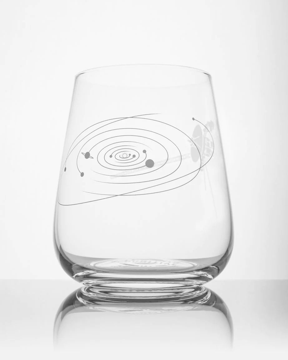 Voyage to the Unknown Stemless Wine Glass: White Drinkware Stemcell Science Shop