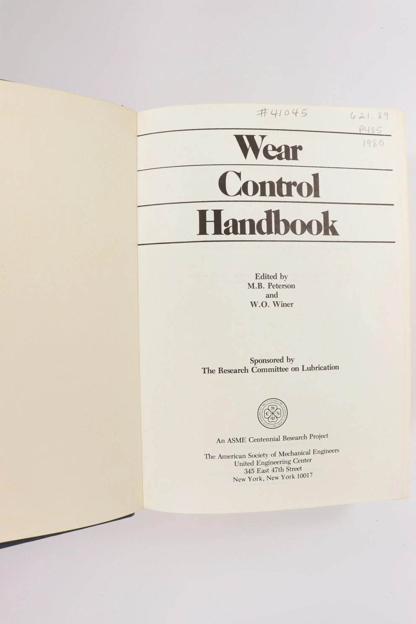 Wear Control Handbook Books Stemcell Science Shop