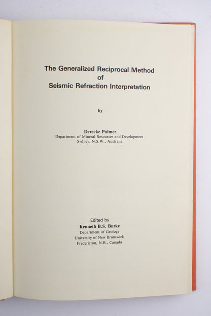 The Generalized Reciprocal Method of Seismic Refraction Interpretation