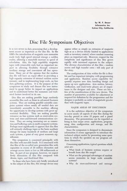 Disc File Applications
