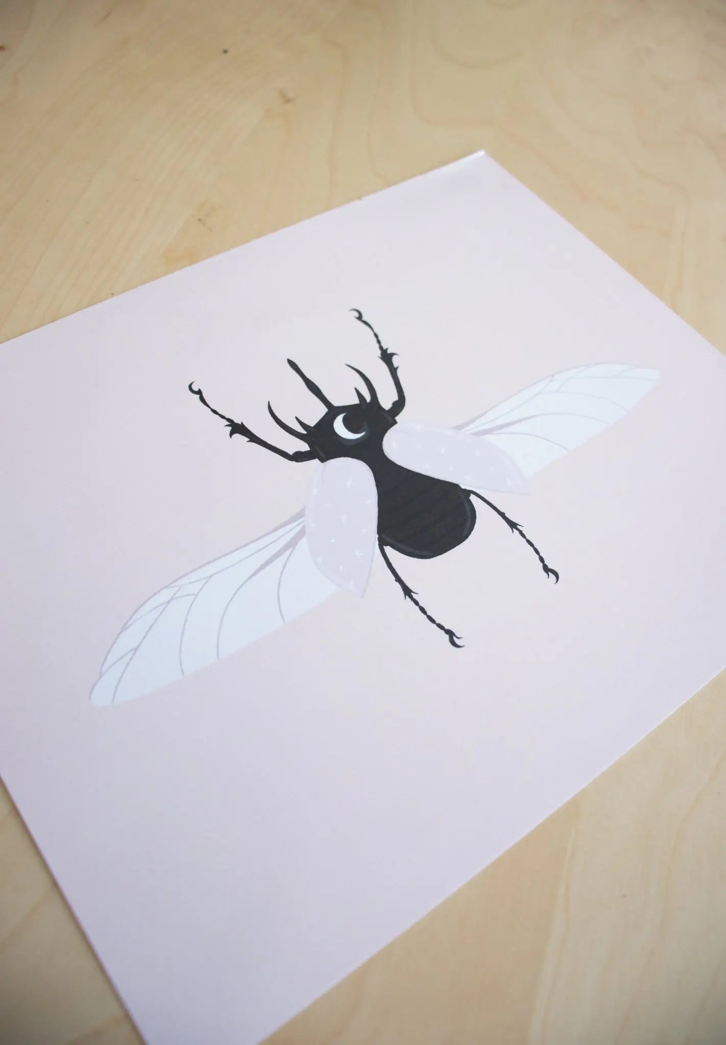 Five-Horned Rhinoceros Beetle Print
